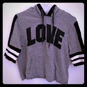 Inspired hearts brand cut off style hoodie